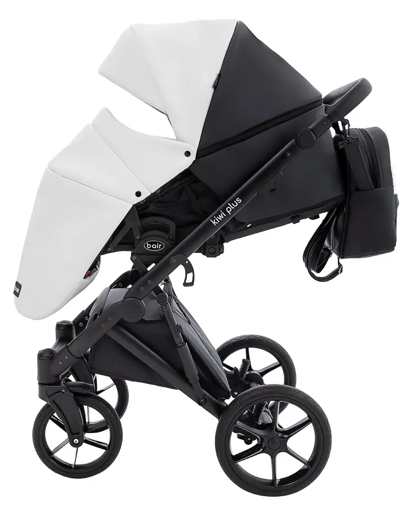 Коляска 2 в 1 Bair Kiwi Plus ECO BKP-51/15 белый/черный